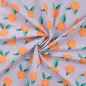 Preview: French Terry Orangen Flieder – Sommersweat Meterware
