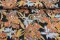 Preview: Viskosejersey "Wild Flowers" schwarz beige hellblau