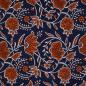 Preview: Leichter Baumwollstoff mit floralem Muster in Dunkelblau