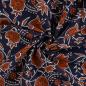 Preview: Luftiger Baumwollstoff dunkelblau orange floral gemustert