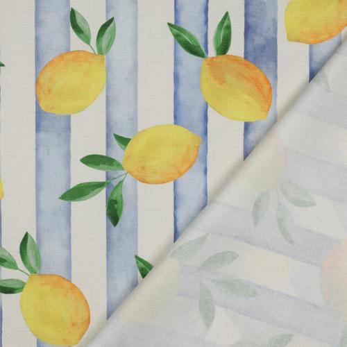 Canvas Stoff für Taschen und Kissen mit Zitronenmotiv