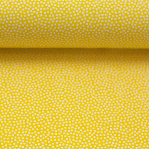 Baumwollstoff Dotty gelb weiße Punkte Swafing