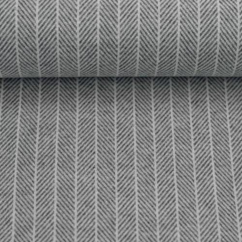 Jaquard Jersey "Madita" Swafing  Fischgrät - grau / ecru