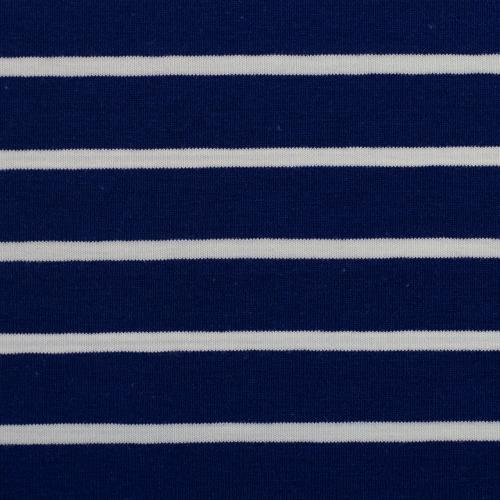 Detailaufnahme Baumwolljersey ISA blau – feines Streifenmuster Jersey Stoff von Swafing