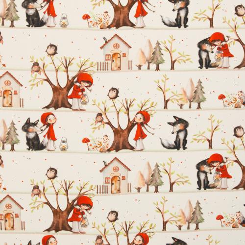 Baumwolle "Fairytale" Kinderstoff Märchen  Rotkäppchen
