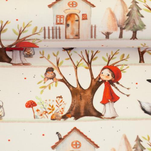 Baumwolle "Fairytale" Kinderstoff Märchen  Rotkäppchen