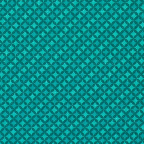Detailaufnahme des geometrischen Canvasstoffs von Claire's Creative Forest