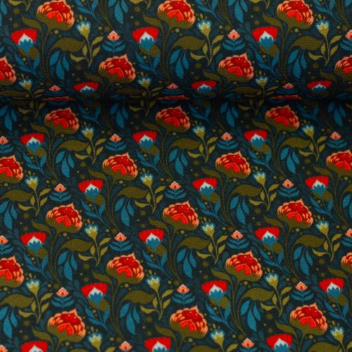 Canvasstoff mit Blumenmuster aus Secrets of Summer von Swafing