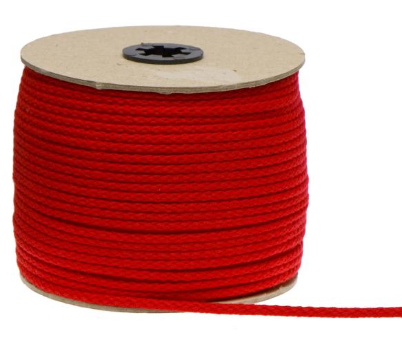 Baumwollkordel rot - 7mm Durchmesser - geflochten