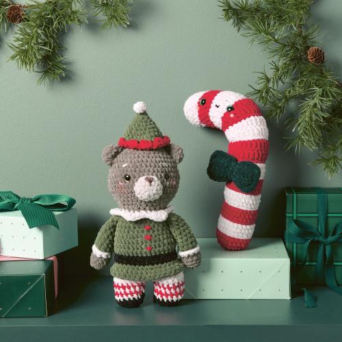 Beispiel Chenillegarn Kuscheltier gehäkelt