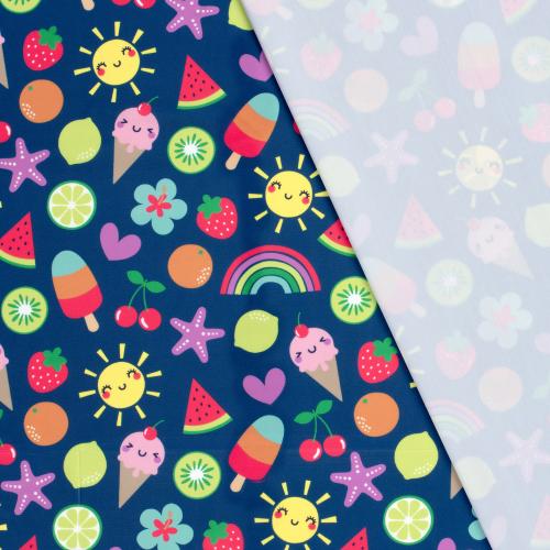 Badelycra Badestoff Regenbogen - Eis - Kirschen - Sonne