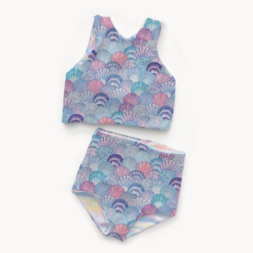 Badelycra Badestoff Muscheln mint