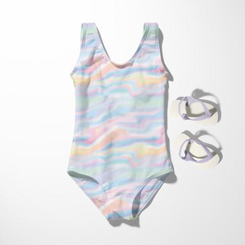 Badelycra Badestoff Regenbogen Wellen