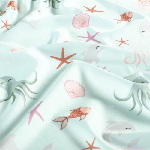 Badelycra Badestoff Fische - Seesterne - Muscheln - Maritim