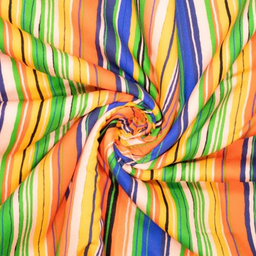 Viskose Twill - bunte Streifen