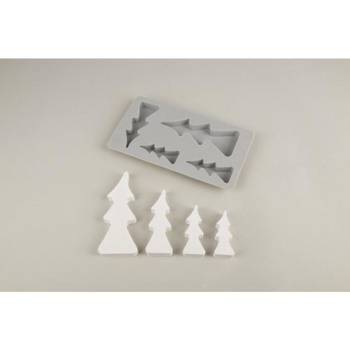 Rayher Silikon Gießform Tannenbäume - Weihnachtenbaum und Sterne - Teelichtbaum