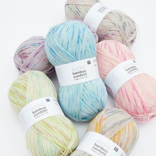 Sockenwolle Rico Design Superba Bamboo superwash 100g 420m confetti romantic