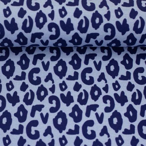 Designer Baumwolljersey mit Leo Print in Blau von Swafing – Jersey Stoff zum Nähen