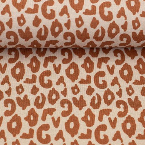Designer Baumwolljersey mit Leo Print in Beige von Swafing – Jersey Stoff zum Nähen