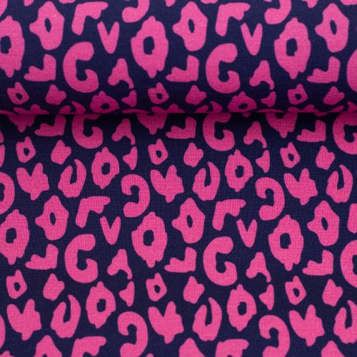 Designer Baumwolljersey mit Leo Print in BLau Pink von Swafing  -Jersey Stoff zum Nähen