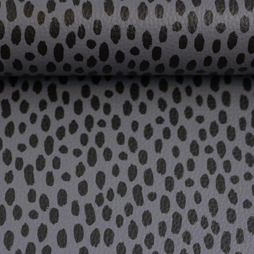 Kunstleder Brush Wild Grau Schwarz by Cherry Picking