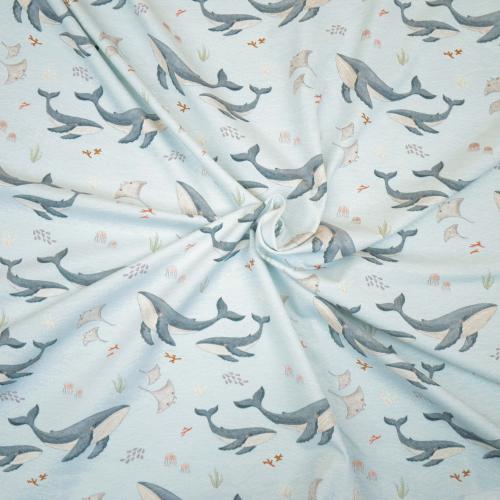 Hilco Jersey "Sea animals" , Wale, Rochen und Quallen, maritim