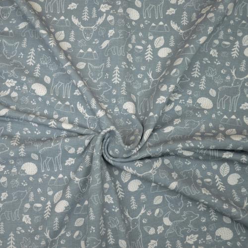 French Terry Rehe & Igel "Blue nature" - HILCO