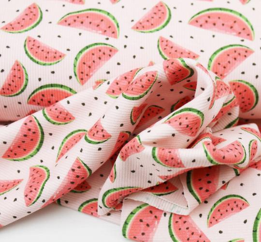 Gerippter Jersey mit Melonen etwas verdreht