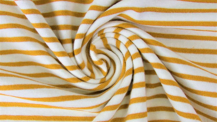 Jersey "schmale Streifen" weiß / jeansblau