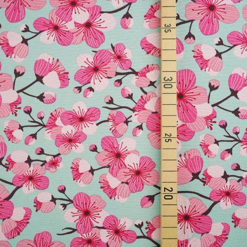 Bio-Jersey "Kirschblüte" by Stoffonkel mint