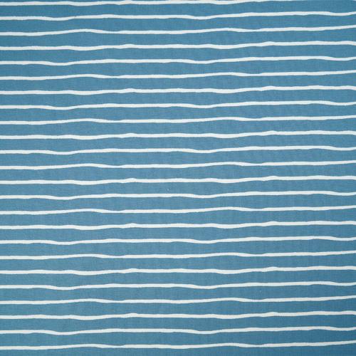 Bio-Jersey "Good Vibes" Wellenstreifen by Stoffonkel - beach house blau