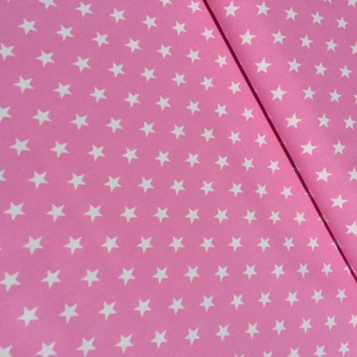 Feine Popeline - rosa/weiß Sterne