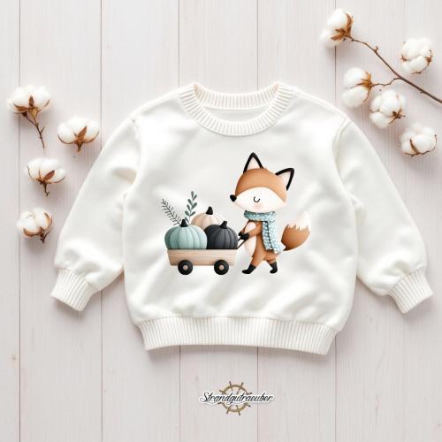 Buegelbild Fuchs mit Schubkarre II