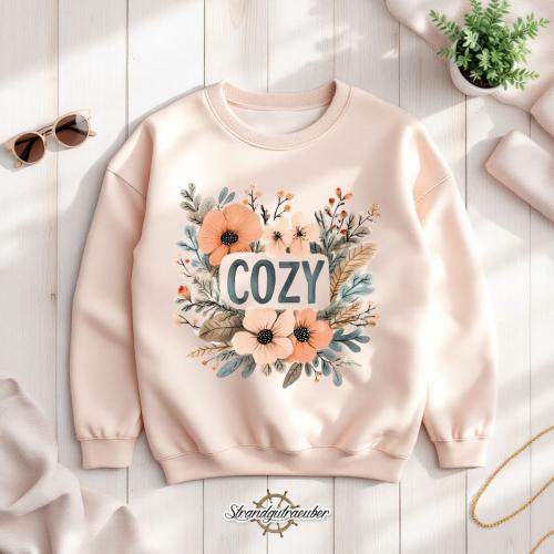 Buegelbild Cozy mit Blumen