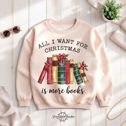 Buegelbild All I want for Christmas is more books