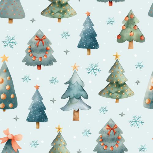 Christmas Trees aqua - Bio Jersey / Bio French Terry - Vorbestellung!!!