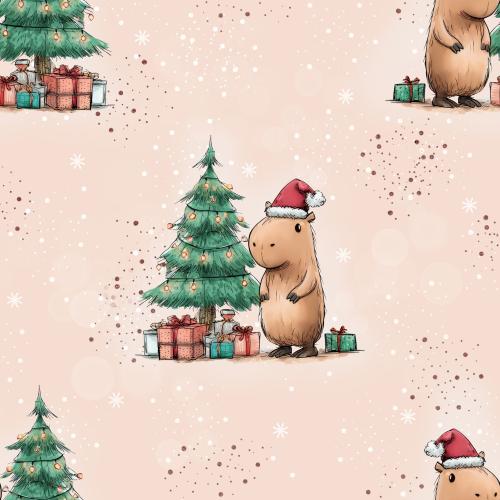 Capibara Christmas Weihnachtsstoff Bio Jersey & French Terry – Strandgutraeuber