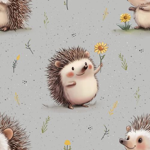 Blumen-Igel - Bio Jersey / Bio French Terry - Vorbestellung!!!