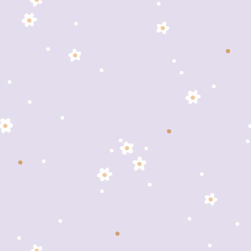 Tiny Flowers flieder Bio Jersey und Bio French Terry mit kleinen weißen Blüten