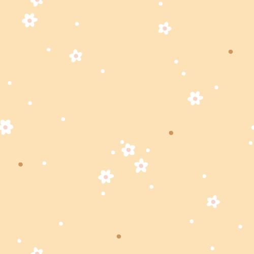 Tiny Flowers buttergelb Bio Jersey und Bio French Terry mit kleinen weißen Blüten