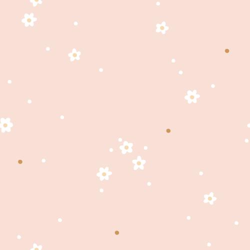 Tiny Flowers rosa  Bio Jersey und Bio French Terry mit kleinen weißen Blüten