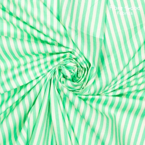 Fibre Mood 29 "Christine" Baumwolle Poplin Streifen grün weiß - FM31032630