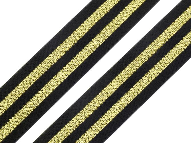 Gummiband schwarz/gold  40mm Breite