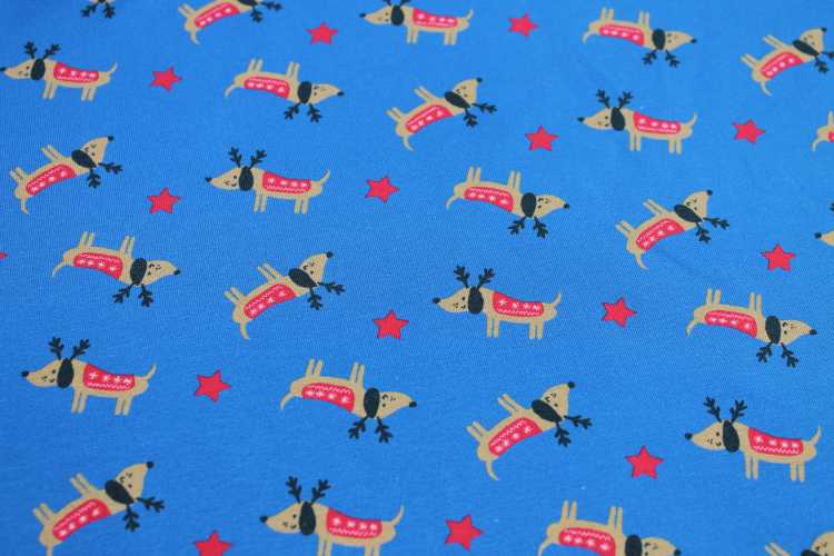 Hilco French Terry "X-mas-Trio" - blau Panel 115cm