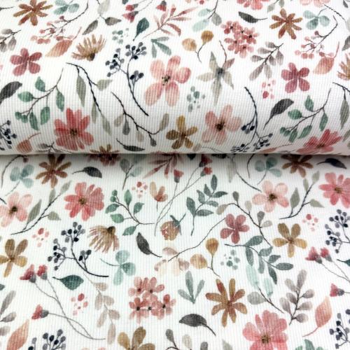 Rippjersey Wildblumen - Pastell