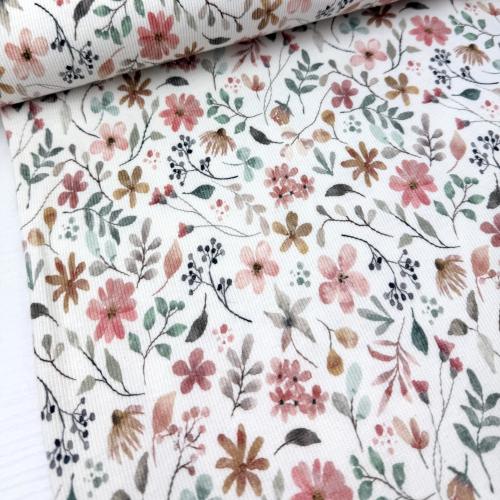 Rippjersey Wildblumen - Pastell