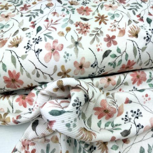 Rippjersey Wildblumen - Pastell