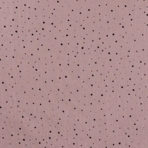 Musselin altrosa mit Schimmer und schwarzen Punkten