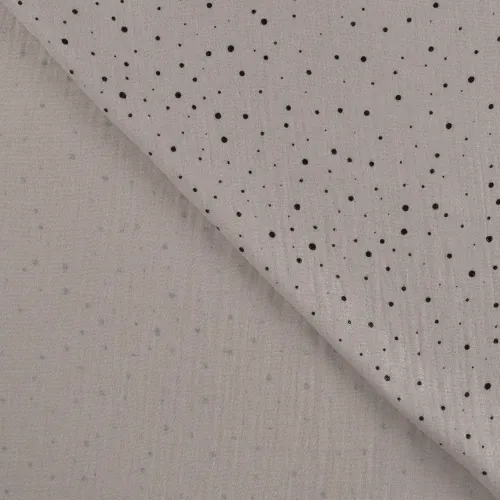 Musselin sandfarben mit schwarzen Punkten