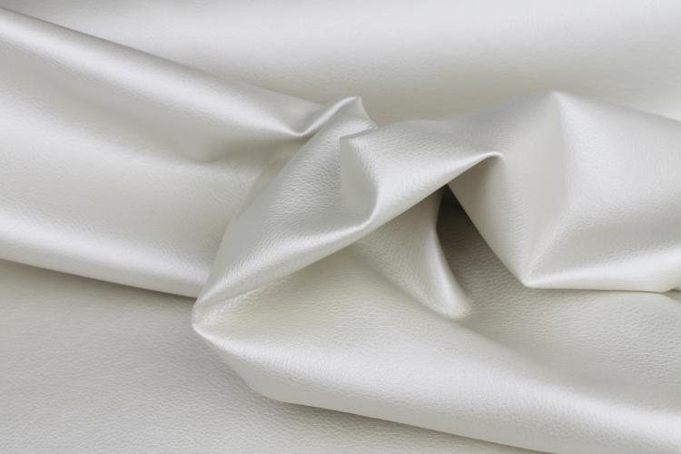 Kunstleder metallic - creme